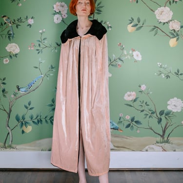 Rare antique 1920s Art Deco silk velvet reversible evening cape coat one of a kind 