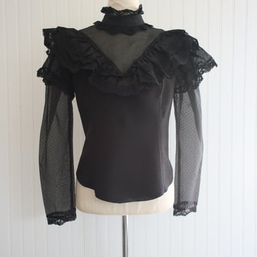 Gunnie Sax - Jessica's Gunnies - Black Blouse - Estimated size L - Victorian 