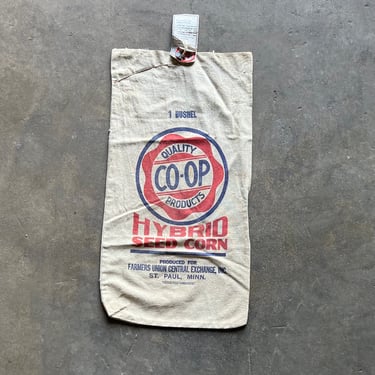 Vintage 1950 Co-Op Hybrid Corn Seed Sack St Paul, MN 