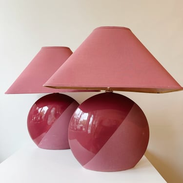 Pair of Pink Post Modern Lamps