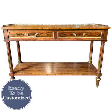 46&quot; Unfinished 2 Drawer Baker Vintage Console #08806