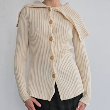 Soft Merino Asymmetrical Rib Knit (M)