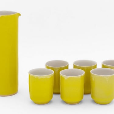 Rupert Spira Yellow Glazed Stoneware Sake Set, 7
