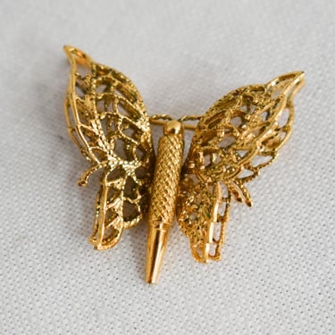 1980s/90s Monet Gold Filigree Butterfly Brooch 