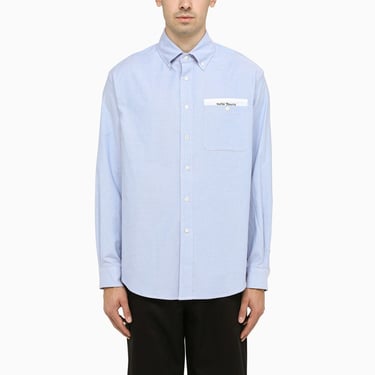 Palm Angels Blue Cotton Button-Down Shirt