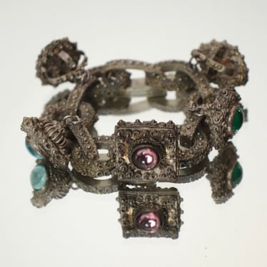 Papa George Etruscan Revival Fob Charm Bracelet