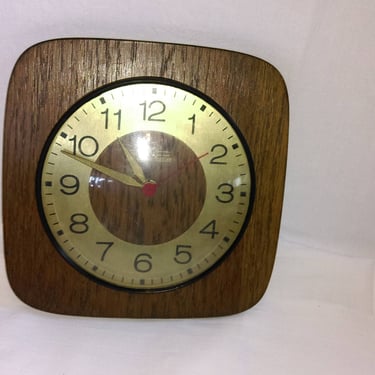 Vintage wooden Kitchen Wall Clock 1970/80s 