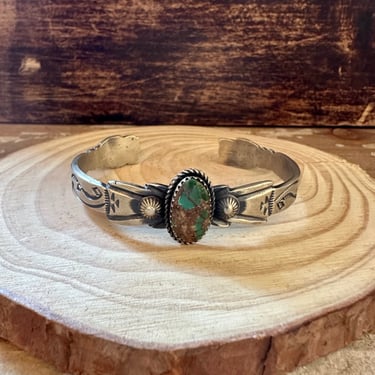 NAVAJO MOUNTAIN TURQUOISE Bracelet 24g | Sterling Silver Cuff | Navajo Native American Style Jewelry | Southwestern | Fred Harvey Era Style 