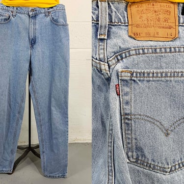 Vintage 551 Levi's Blue Jeans 32” Waist 31" Inseam Relaxed Fit Tapered Leg Denim USA 1980s 80s Pants Zip Fly Red Tab Size 14 Long Mom Jean 