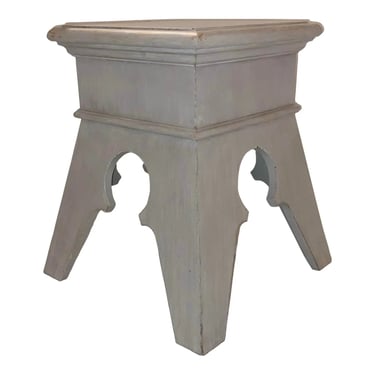 Theodore Alexander Gustavian Style Gray Wood Gable Accent Table