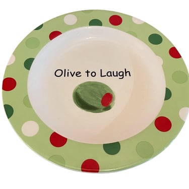 Vintage 2000s “Olive To Laugh” Salad Snack or Dessert Plate by Department 56 