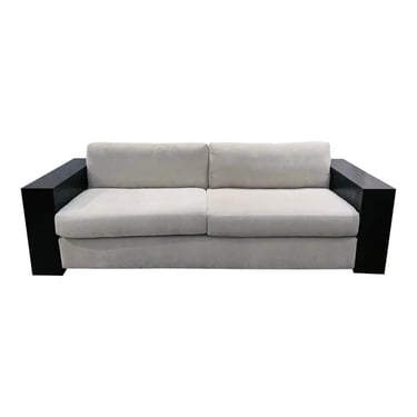 Modern Large Gray Velvet Sofa