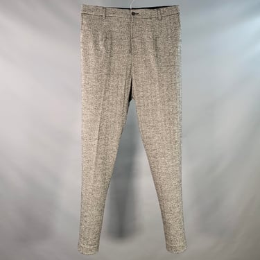 DOLCE & GABBANA Size 34 Black White Herringbone Wool Blend Zip Fly Dress Pants