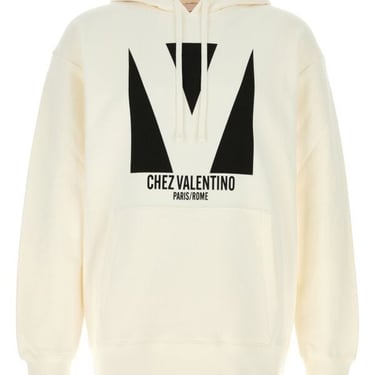 Valentino Garavani Men Ivory Cotton Sweatshirt