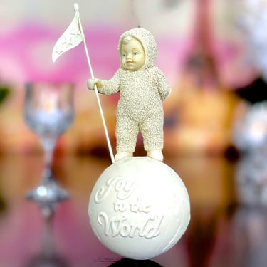VINTAGE: Snowbaby Ornament - Joy to the world - Department 56 - Dep 56 - Bisque Porcelain Ornament - SKU 00035679 