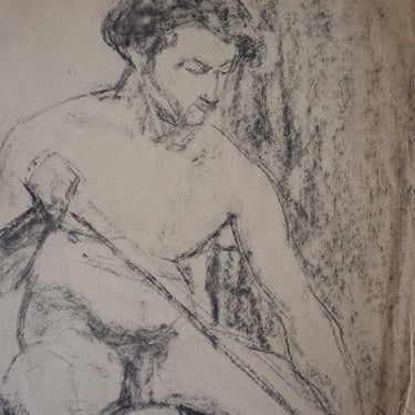 19th Century Sketch | Figure with Spear