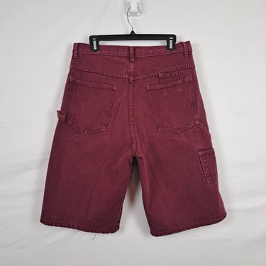 Vintage 90s / 2000s Maroon Denim Cargo Shorts 
