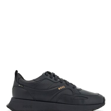 Boss Dark Blue Leather Sporty Elegant Sneakers Men