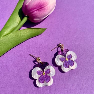 Mini Pansy Earrings