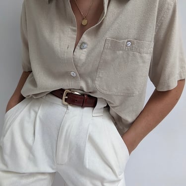 Vintage Shore Raw Silk Button Down