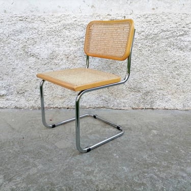 Vintage Modern Cesca Chair / Mid Century Chair/ Marcel Breuer Design /Chrome Chair /Dining Chair /Office Chair / Bauhaus/ Italy/ 80s 