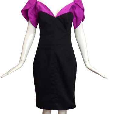 TAN GIUDICELLI- 1980s Colorful Silk Cocktail Dress, Size-8