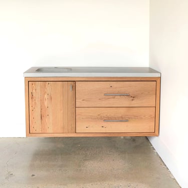 Modern Floating Vanity made from Reclaimed Wood / 48" Bathroom Storage Console 