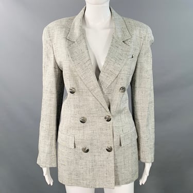 CHRISTIAN DIOR Vintage Size 6 Black White Glenplaid Jacket Blazer
