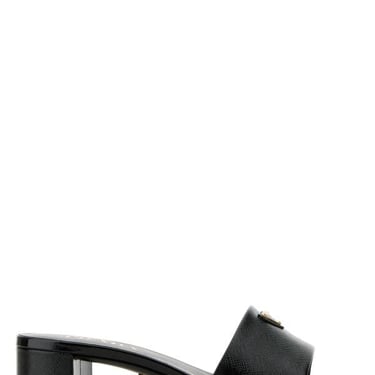 Prada Woman Black Leather Mules