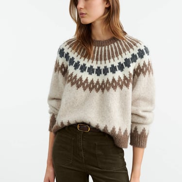 Alena Sweater - Oatmeal Fairisle