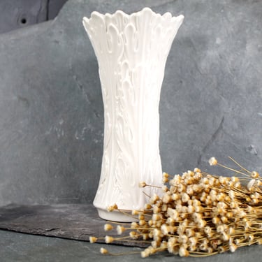 Vintage Lenox Leaf Vase | Cream Porcelain Lenox Vase | Classic Lenox Porcelain 