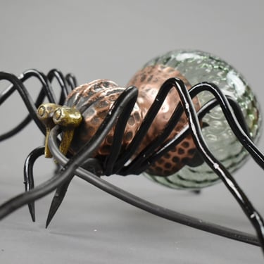 Vintage Spider Wall Copper Sconce,Vintage Handmade Spider Wall Lamp,Art Glass Light, Italy Lamp from 60s, Vintage Murano Glass Spider Lamp 