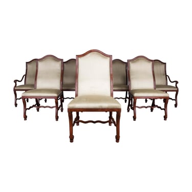 RESERVED Spanish Colonial Mahogany Dining Chairs W/ Mint Suede Microfiber by Drexel Heritage - Set of 6 