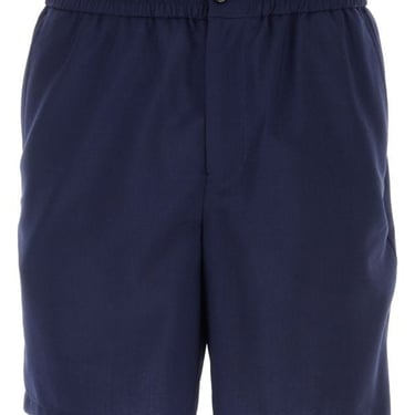 Ami Man Navy Blue Twill Bermuda Shorts