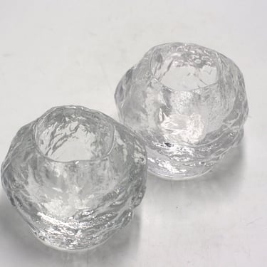 vintage Kosta Boda Snowball Candle Holders 