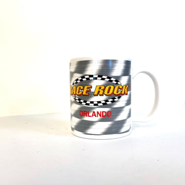 Vintage 90s Race Rock Orlando Souvenir Coffee Mug 