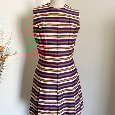 Vintage 60's Striped Romper, Jumpsuit, Scooter Dress S M 