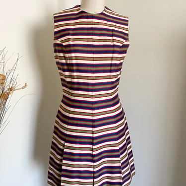 Vintage 60's Striped Romper, Jumpsuit, Scooter Dress S M 