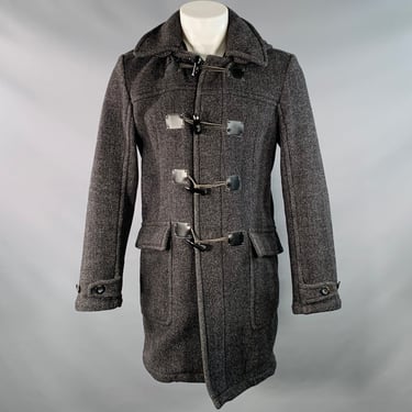 CALVIN KLEIN Size S Black Charcoal Herringbone Toggle Closure Coat