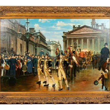 Painting, OIl, Monumental, Gllt Framed, Royal Procession, Contemporary, Signed!!