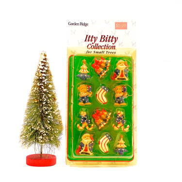 VINTAGE: 12 Small American Pride Christmas Ornaments - Garden Ridge Itty Bitty Ornaments - Feather Tree Ornaments - SKU 25-B-00006637 