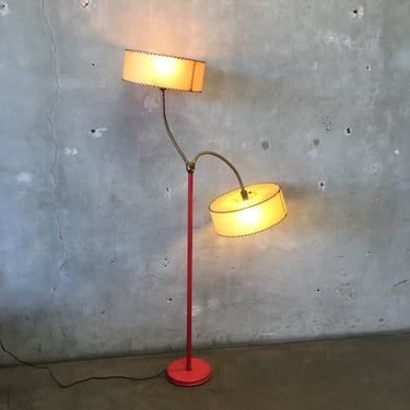 Vintage 1950's Gooseneck Mid Century Modern Two Shade Lamp