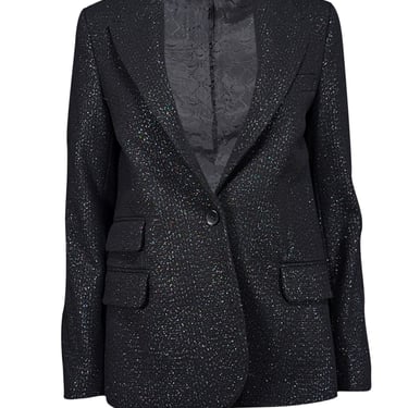 Zadig & Voltaire - Black & Silver Metallic "Venus Sparkle"  Wool Blend Blazer Sz S