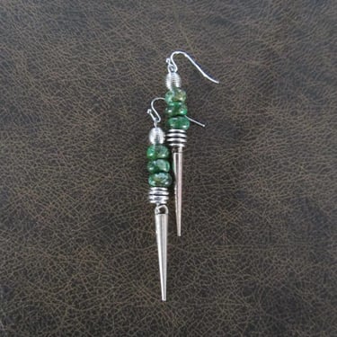 Imperial sediment jasper earrings, green 