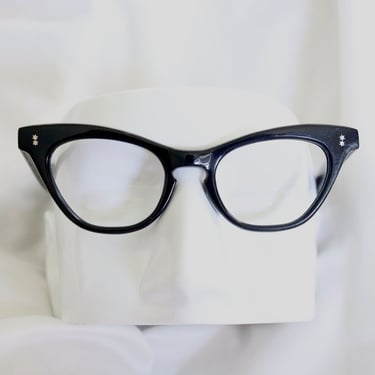 Vintage Atomic Black Cat Eyeglasses Frames 