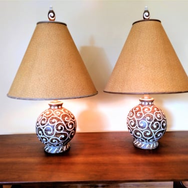 Mid Century Pair of Ugo Zaccagnini Table Lamps 