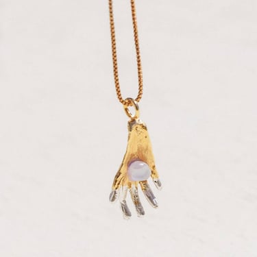 Painted Hand Pendant Necklace