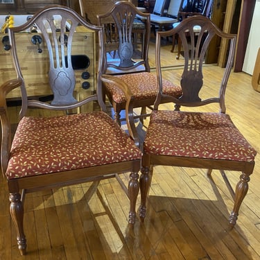 Red and Yellow Leaves Upholstered Dining Chair