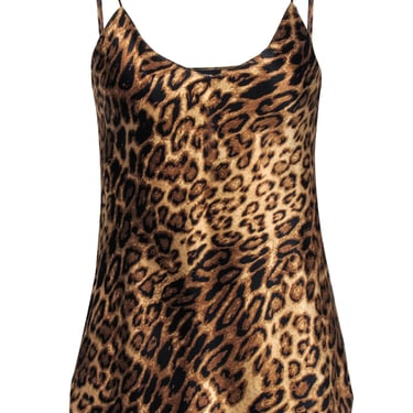 Nili Lotan - Brown & Black Leopard Print Silk Camisole Sz S