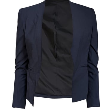 Theory - Navy Open Front Collarless Blazer Sz 0